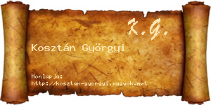 Kosztán Györgyi névjegykártya